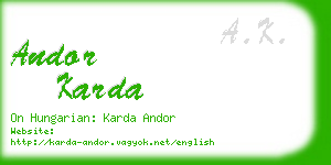 andor karda business card